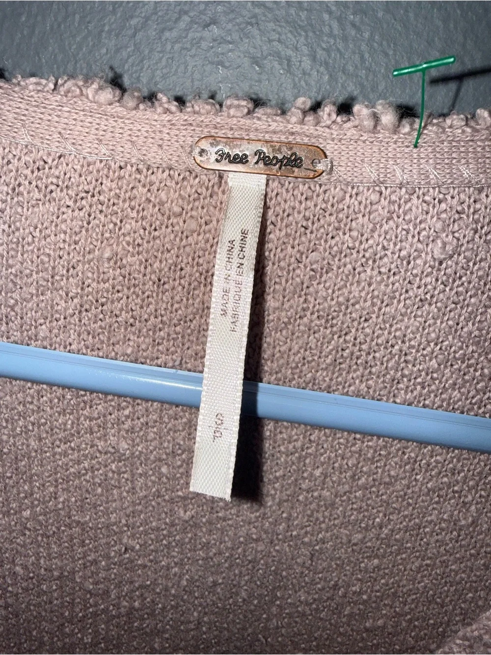 Free People Dusty Rose Plush V-Neck Sweater